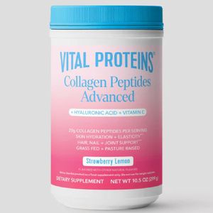 Vital Proteins Collagen Peptides Advanced, Hydrolyzed Peptides with Hyaluronic Acid and Vitamin C - Strawberry Lemon Flavor Powder, 10.5oz