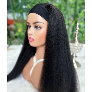 Beautiful Headband Kinky Straight Hair Wig