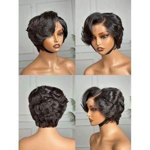 Natural Black Pixie Finger Wave Wig