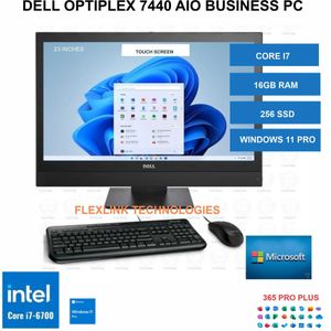 DELL OptiPlex 7440 All-in-One PC Core i7 16GB RAM 256GB SSD Touchscreen Windows 11 Pro Desktop Computer