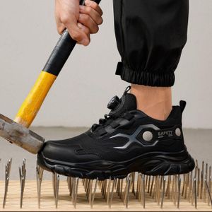Work Shoes With Rotating Buckle, Protective Shoes, Industrial Safety, Puncture-Proof, Anti-Smashing, Steel Toe Cap- Professional Protective Lightweight Safety Shoe - Original Steel Toe Safety Boot