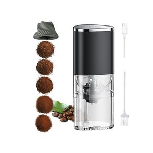TodyJeyHo Portable Mini Coffee Grinder, Rechargeable Coffee Grinder, Coffee Bean Grinder with Multiple Fine to Coarse Grind Settings, Conical Ceramic Grinding Core, for Travel, Camping, Office, Espresso, etc
