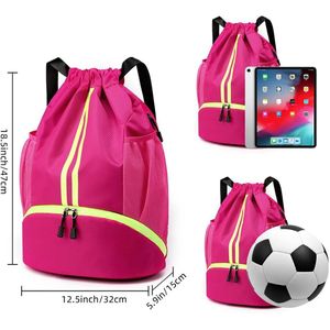 Howala Waterproof Sports Backpack in pink, Universal for Sports and Outdoors, with Adjustable Strap and Shoe Compartment, Ideal for School, Gym , Outing Fitness and Hiking