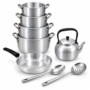 Tower Tower-Cooking Pots Set of 4 with kettle,frying pan and cooking spoons 