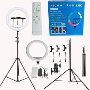 Stor Ringlight LED 18 Inches ( EXTRA LARGE With 3 Phone Holder)