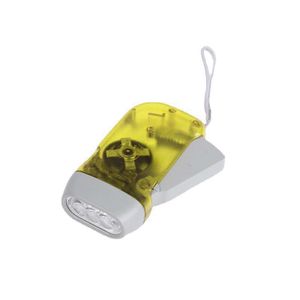 3-LED Transparent Portable Flashlight Hand-Pinched & Hand-Cranked, Battery-Free Torch