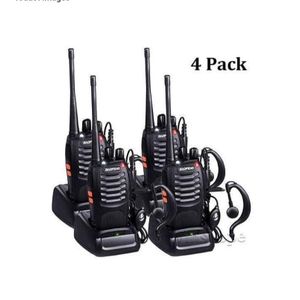 Baofeng 4 Pieces Walkie Talkie BF-888S Two-way Radio and ear pieces