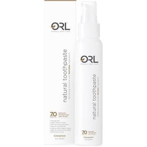 Orl Non Fluoride Natural Hydroxyapatite Toothpaste with Organic Xylitol. Helps Strengthen Teeth, Prevent Cavities, Non-Toxic Ingredients. Natural Cinnamint Flavor 120ml Made is USA 120ml