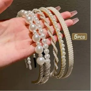 5-Piece Women's Pearl Headband Set
