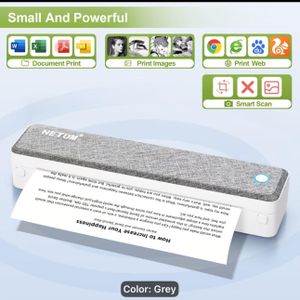 Netum Rechargeable A4 Thermal Printer, Portable Air Printer, Tattoo Printer, Document and Contract Printing, Wireless Connection for Mobile Phones, USB Connection for Computers, Document Printer