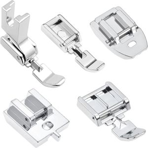 5Pcs Zipper Presser Foot Set, Snap On Invisible Concealed Zipper Feet for Low Shank Sewing Machines, Brother Singer Janome Sewin