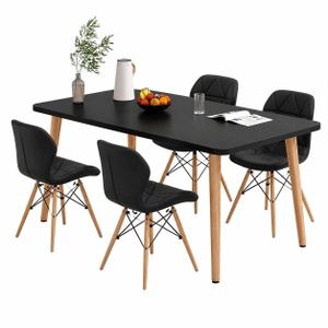 Elegant Modern Dining Table Set with 4 Comfortable Chairs