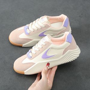 AIDAILU Women's Sport Shoes Ladies Casual Sneakers Embroidered Soft Sole Lace-up - Pink