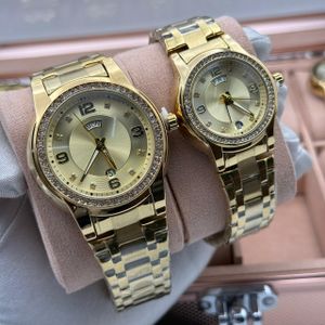 Lookworld Original Quality & Highly Rugged Non Fading Couples Gold Wristwatch 