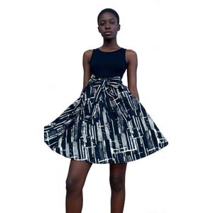 Ink-wash line-patterned full-skirted half-length skirt 2957194 S