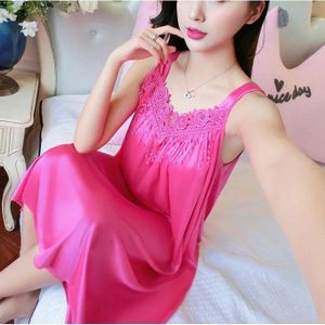 Women nightdress ice silk pajamas nightdress thin loose home clothes girl dress clothes