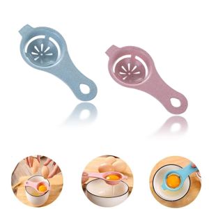 ShebSheb 2‑Pack Egg Separator Tool for Yolk and White, Kitchen Egg Filter with Hanging Hole, Wheat Straw Food‑Safe Plastic, Lightweight & Easy to Clean