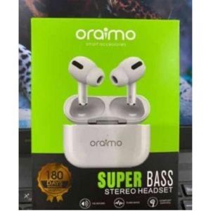 Oraimo Wireless Earbuds + Protective Case + Fast Charger Bundle – Super Bass Bluetooth Earphones  Value Pack Deal