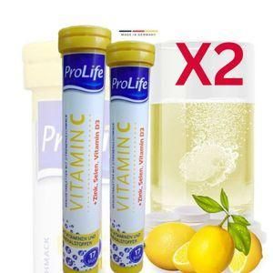 ProLife X2 Pcs Effervescent VITAMIN C + Zinc, Selenium, Vitamin D3 (102g)- Boost Your Immunity and Vitality