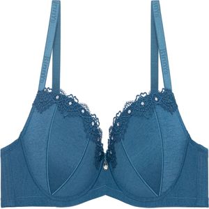 Binnys Elegant & Radiant Water Soluble Lace Bra, Pendant & Rhinestones, Special Occasions, Full-coverage Cup Underwire Adjustable Strap, Women's Occasions Bra