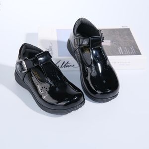 Haki  Girls Black Glossy Leather Mary Jane Shoes – Elegant Baby Girls School And Party Shoes (VB309)