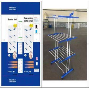3-Tier Foldable Stainless Steel Clothes Drying Rack & Laundry Hanger Stand with Wheels