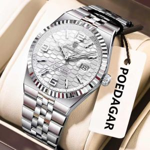 POEDAGAR Exclusive men stainless steel wristwatch 