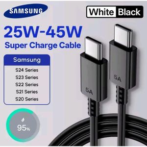 1meter Super Fast Charging Cable – 5A 45W USB-C Charger Cord for Samsung (Black)