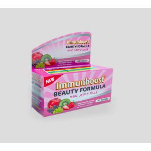 Immunboost Beauty Formula – Hair, Skin & Nails Support – High Strength Biotin & Hydrolyzed Collagen – 60 Tablets