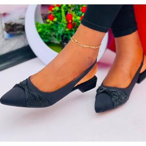 unique ladies pointed toe flat sandals -Black 