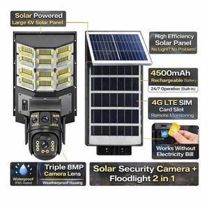 Solar Light 12 Eye 450 Watts Solar Street Light With 4G/WiFi Intelligent Solar Powered Dual Lens Cctv Security Camera Remote Control For Church, Mosque, Hospitals, Schools, Homes, Hotels, Car Parks, Gardens And Streets
