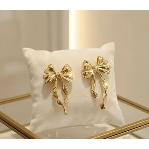 Alloy Blends 2pcs Ribbon Bow-shaped Women's Fashion Stud Earrings, Creative and  Style, Suitable for Daily Wear, Versatile Earrings, Party Gift