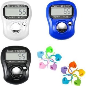 Counter  Counter-Digital 3pcs Hand-Counters Click Press Number Screen Tally Tasbeeh Tasbih Finger Band, Black