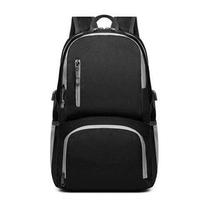 Black Waterproof Business Laptop Backpack – Large Capacity Travel & School Bag with USB Charging Port & Multi-Pockets