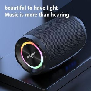 Zealot S49 Portable Bluetooth Speaker – RGB LED Light, HiFi Surround Sound, Wireless Outdoor Speaker with Deep Bass & Long Playtime (Black)