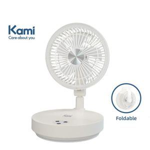 Kami Rechargeable Foldable Multi-Functional 3-in-1 Table Fan.Compatible with Aromatherapy Pads.With Night Light.Multi-Angle Adjustment.8000mAh.Premium Cooling Series