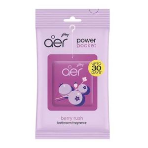 6X Godrej Aer Power Pocket Bathroom Fragrance - Fresh Blossom  (Berry Rush)
