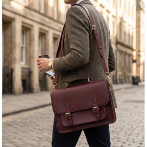 Premium Leather Cross Bag For Men & Women - Unisex Vintage Messenger Shoulder Bag - Office Business Briefcase & Student Side Bag Unisex cross bag side bag for men and women leather bag for guys and ladies office bag student bag business bag wine side bag