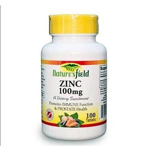 Nature'S Field Zinc 100mg – Immune Function and Prostate Health – 100 Tablets