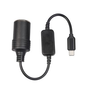 USB C PD Male to 12V 60W Car Cigarette-Lighter Socket Female