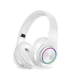 B39 Wireless Bluetooth Headphone -RGB Light, Foldable,10H Battery, FM Radio,SD Card , White 