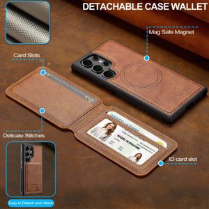 Samsung Galaxy S26 Ultra detachable wallet case Compatible with MagSafe for Men, Women, 2 in 1 Detachable Magnetic Phone Case with Card Holder Kickstand.