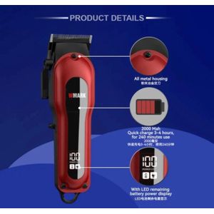 WMARK Professional Rechargeable Hair Clipper – Heavy Duty Barber Machine with Precision Blade Technology, Long Battery Life & Powerful Motor
