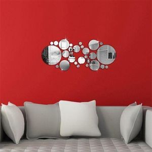 Round Design Acrylic Mirror/ Wall Sticker DIY Home Decoration