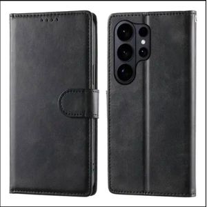 Samsung S24 Ultra Open & Close  Phone Case & Pouch RICH BOSS - High-Quality Artificial Leather Case Designed, Featuring RFID Blocking, a Card Slot, a Kickstand, And Strong Magnetic Closure, Providing Shockproof & Camera Protection ( BLACK )