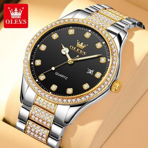 Olevs Men's Diamond Stone Chain Wrist watch