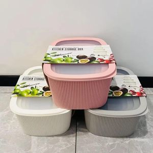 4-piece food storage container set made from PP/TPR materials, designed for refrigerator preservation