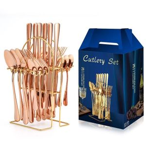 Quality 24 Pcs Plated Stainless Steel Spoon &Fork SET
