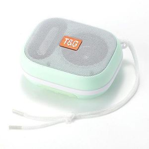 T&G TG-394 Mini Blue-tooth Waterproof Speakers with FM Radio Support TF/USB Functions Portable Woofer Bass Colors Speakers(CYAN)