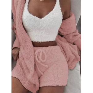 Fashion (Pink)Print Spaghetti Strap Crop Top & Short Sets Casual Summer 2  Piece Outfits For Women GRE